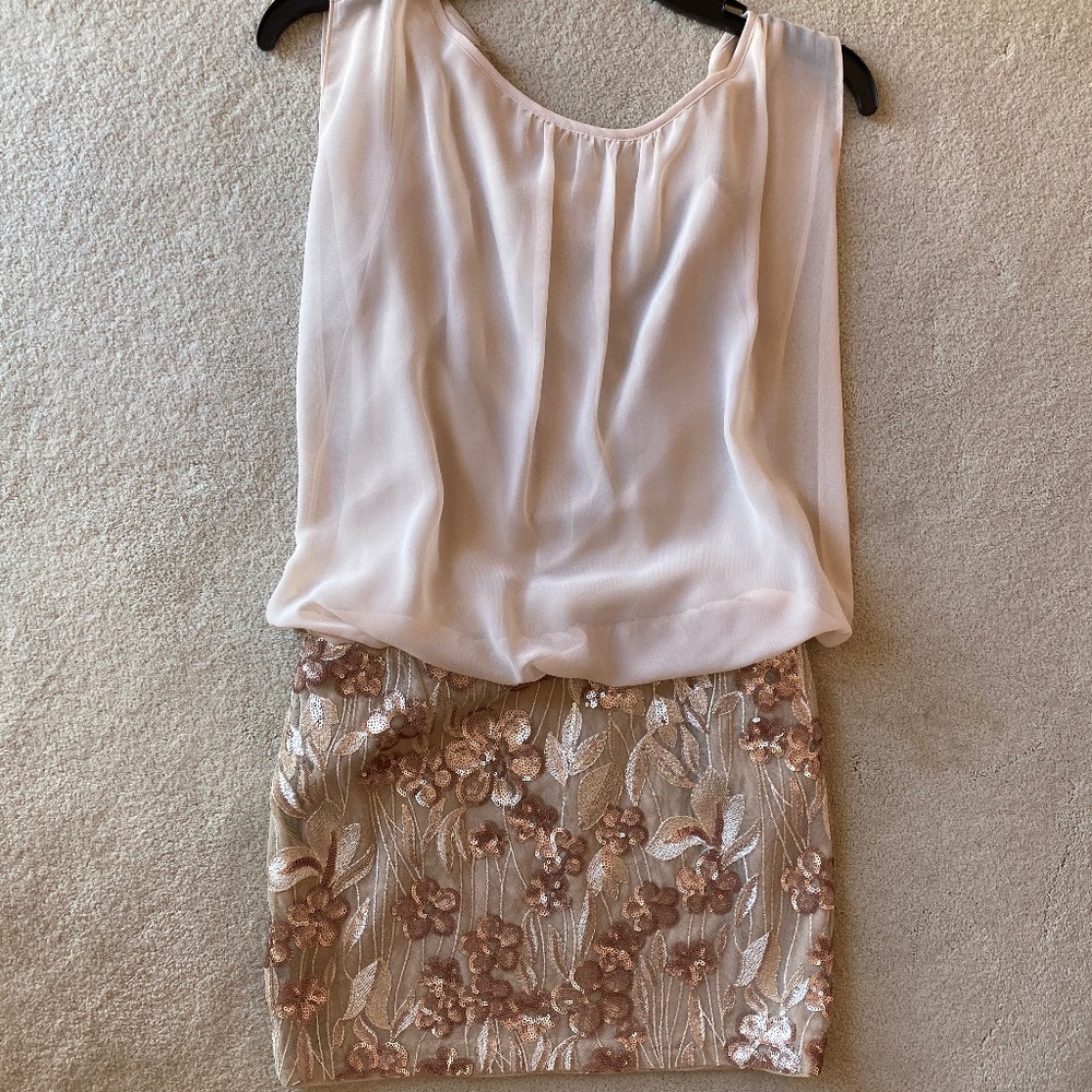 Blush pink cocktail dress